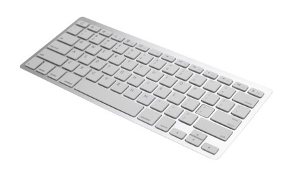 Photo of Modern wireless computer keyboard isolated on white