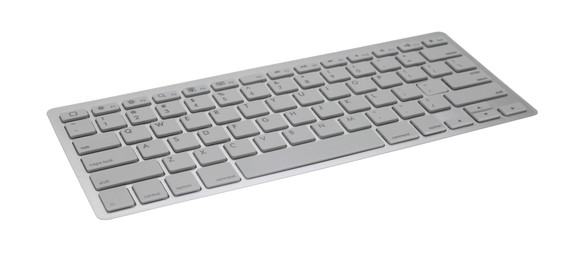 Photo of Modern wireless computer keyboard isolated on white