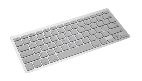 Photo of Modern wireless computer keyboard isolated on white