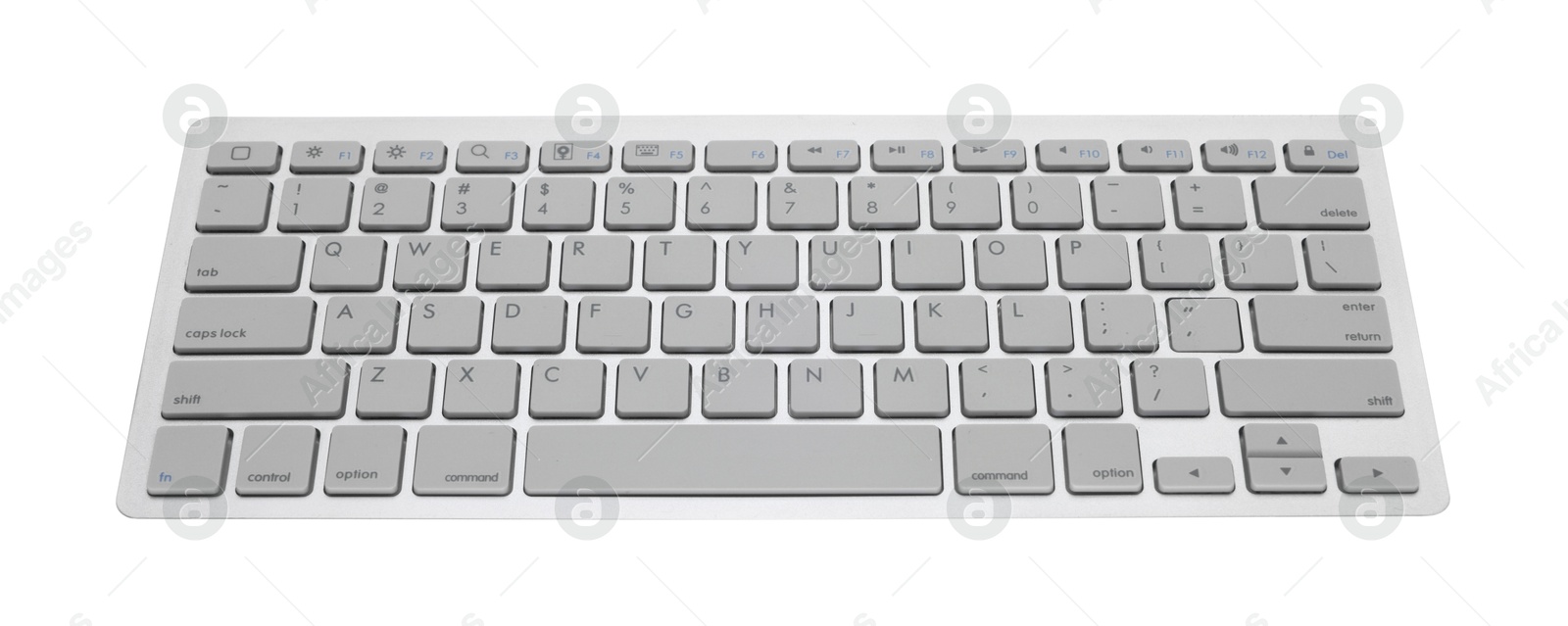 Photo of Modern wireless computer keyboard isolated on white