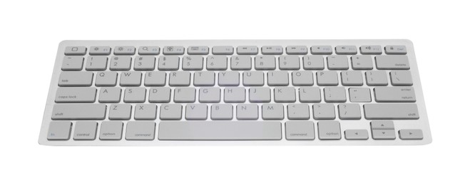 Photo of Modern wireless computer keyboard isolated on white