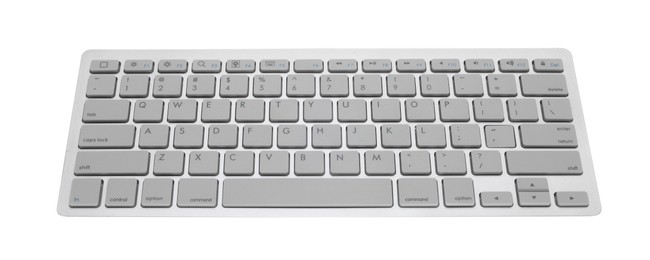 Photo of Modern wireless computer keyboard isolated on white