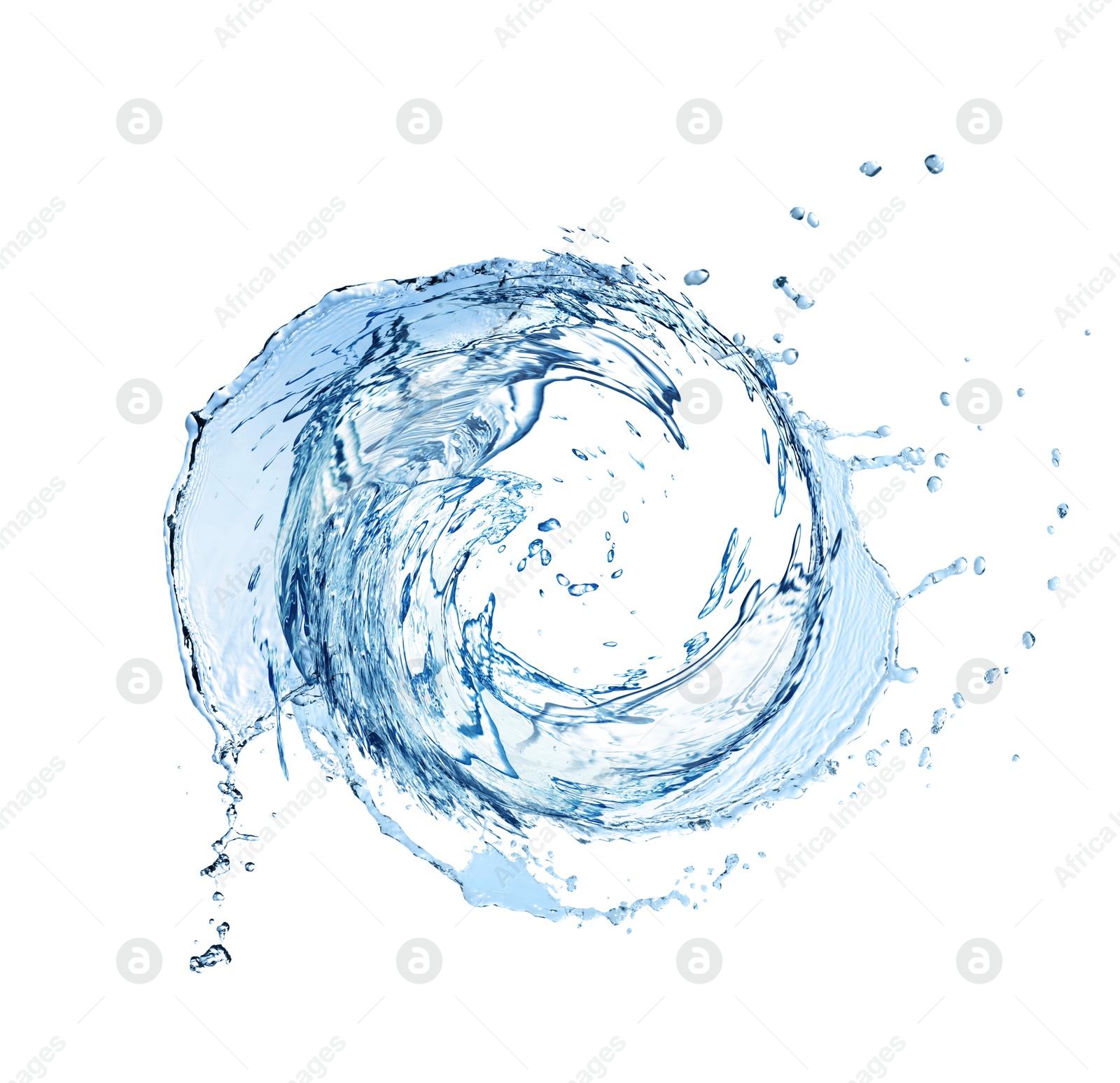 Water forming whirlpool on white background. Whirling fluid Image of Water forming whirlpool on white background. Whirling fluid