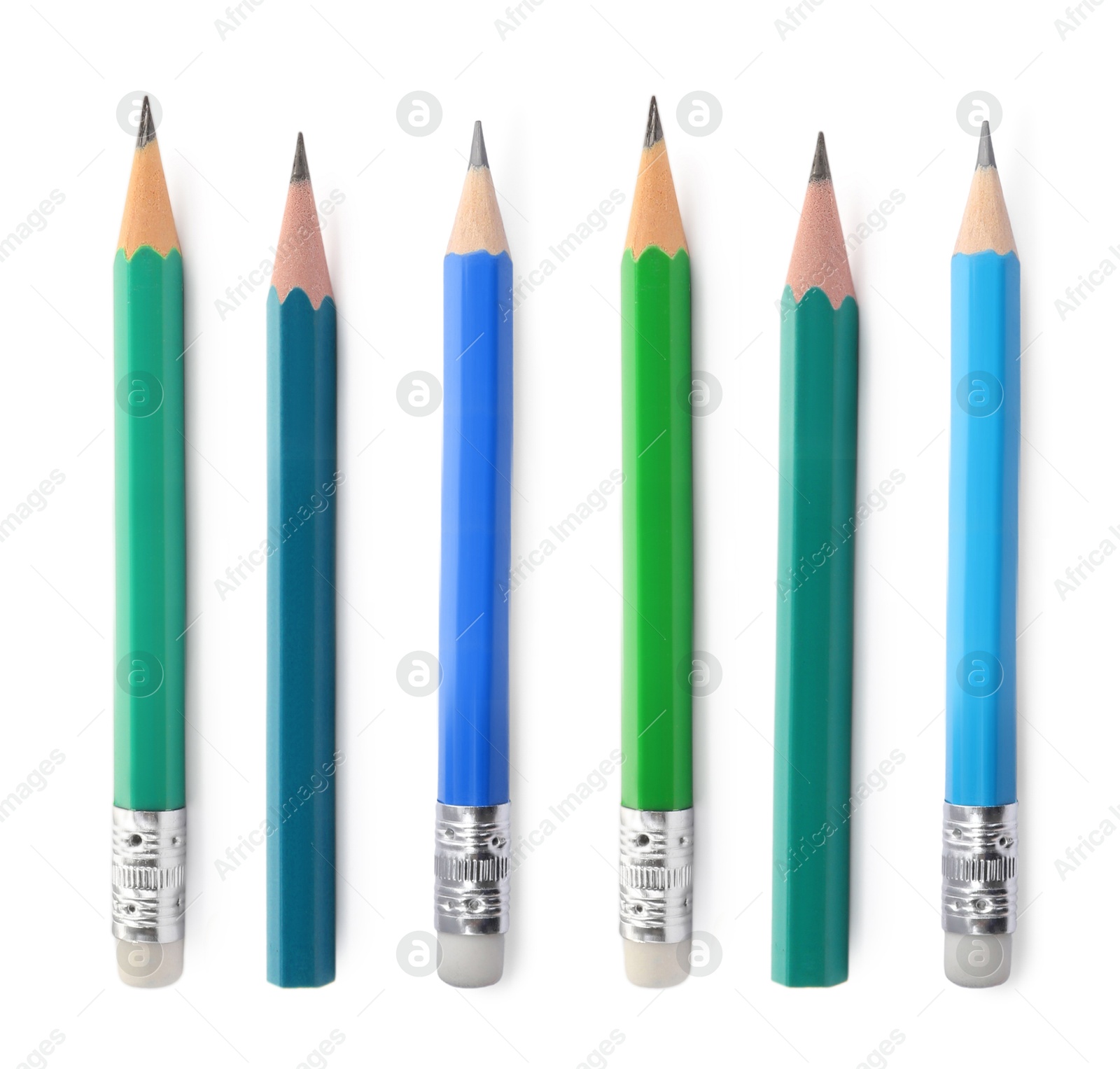 Image of Different graphite pencils isolated on white, set