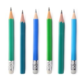 Image of Different graphite pencils isolated on white, set
