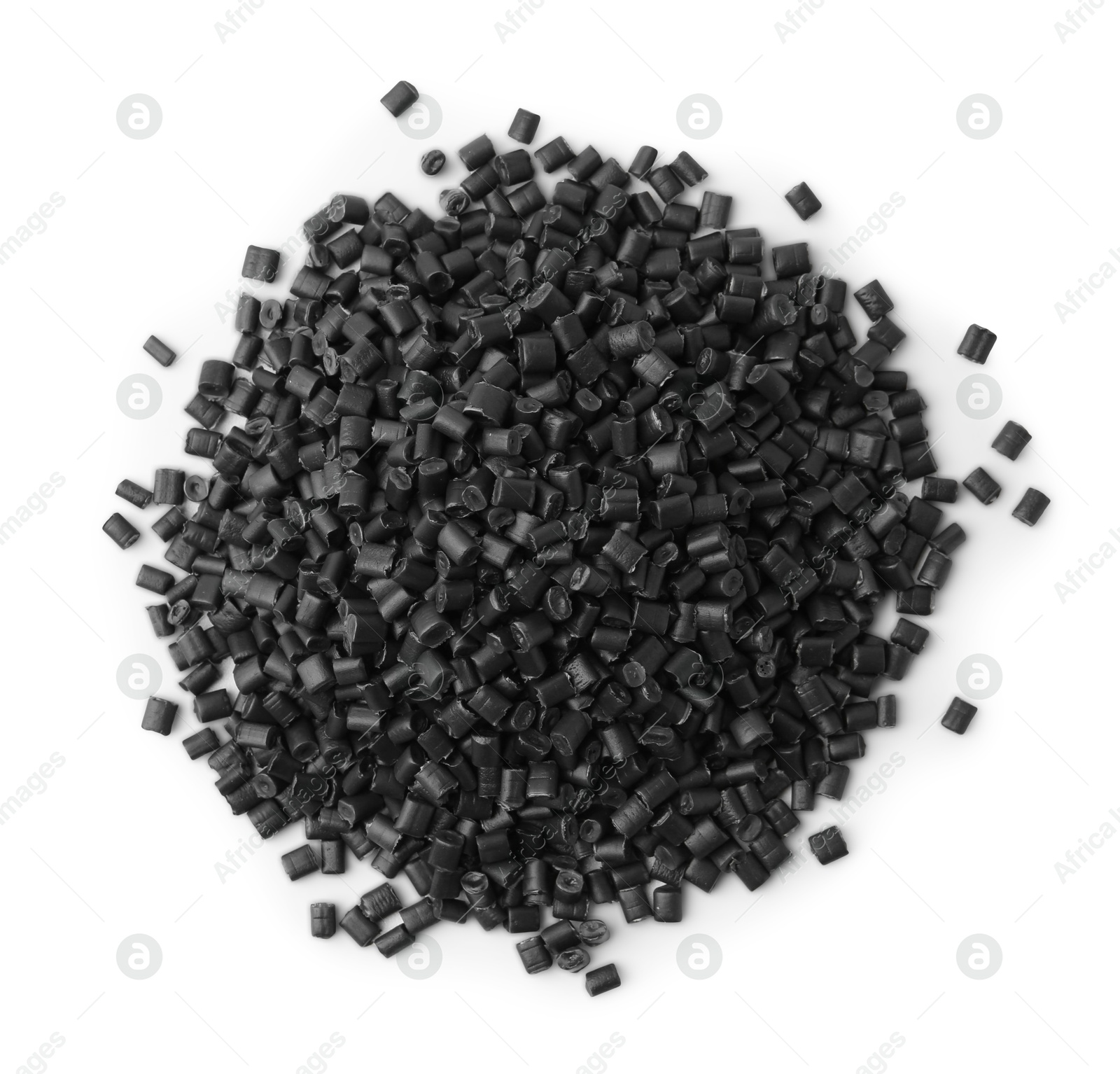 Pile of black plastic granules isolated on white, top view Image of Pile of black plastic granules isolated on white, top view