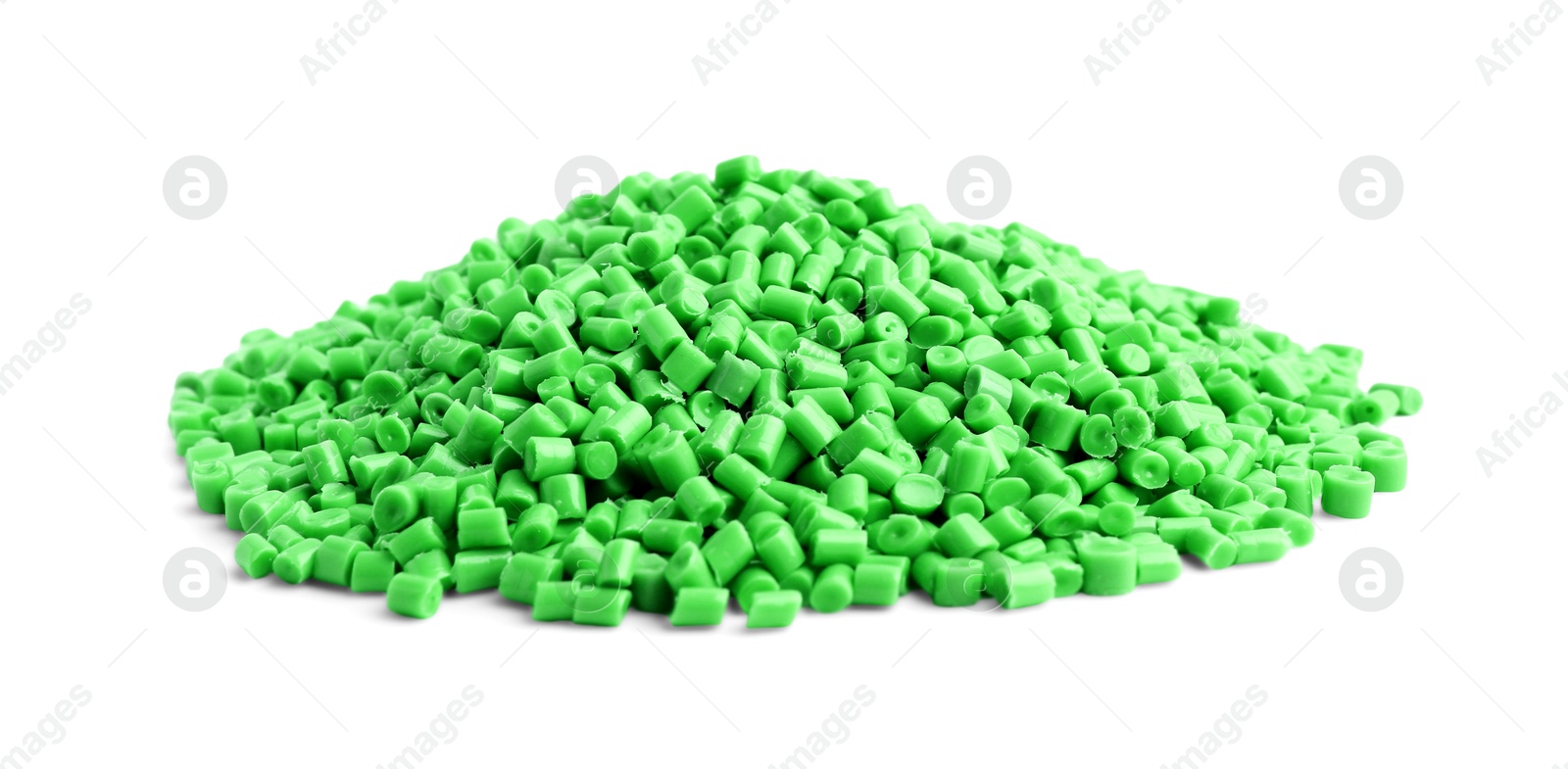 Pile of green plastic granules isolated on white Image of Pile of green plastic granules isolated on white