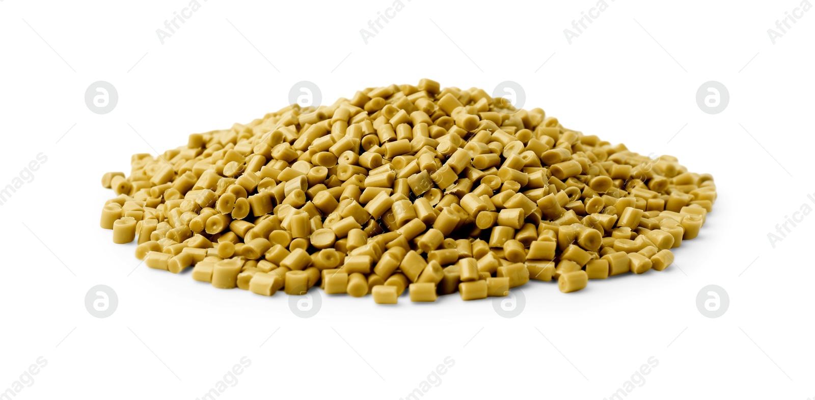 Pile of yellow plastic granules isolated on white Image of Pile of yellow plastic granules isolated on white