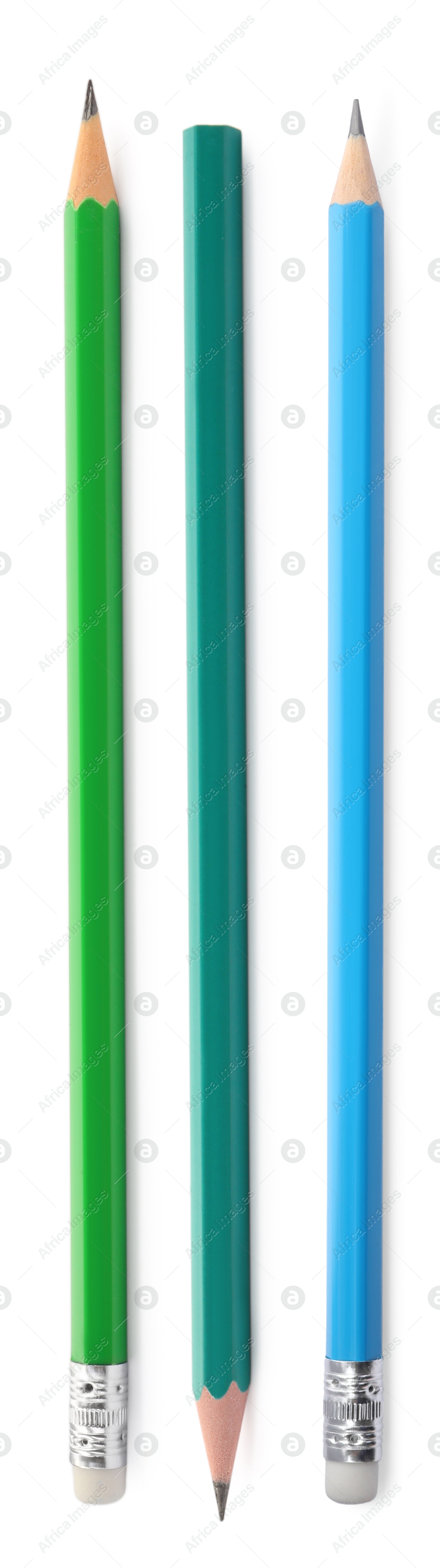 Image of Different graphite pencils isolated on white, set