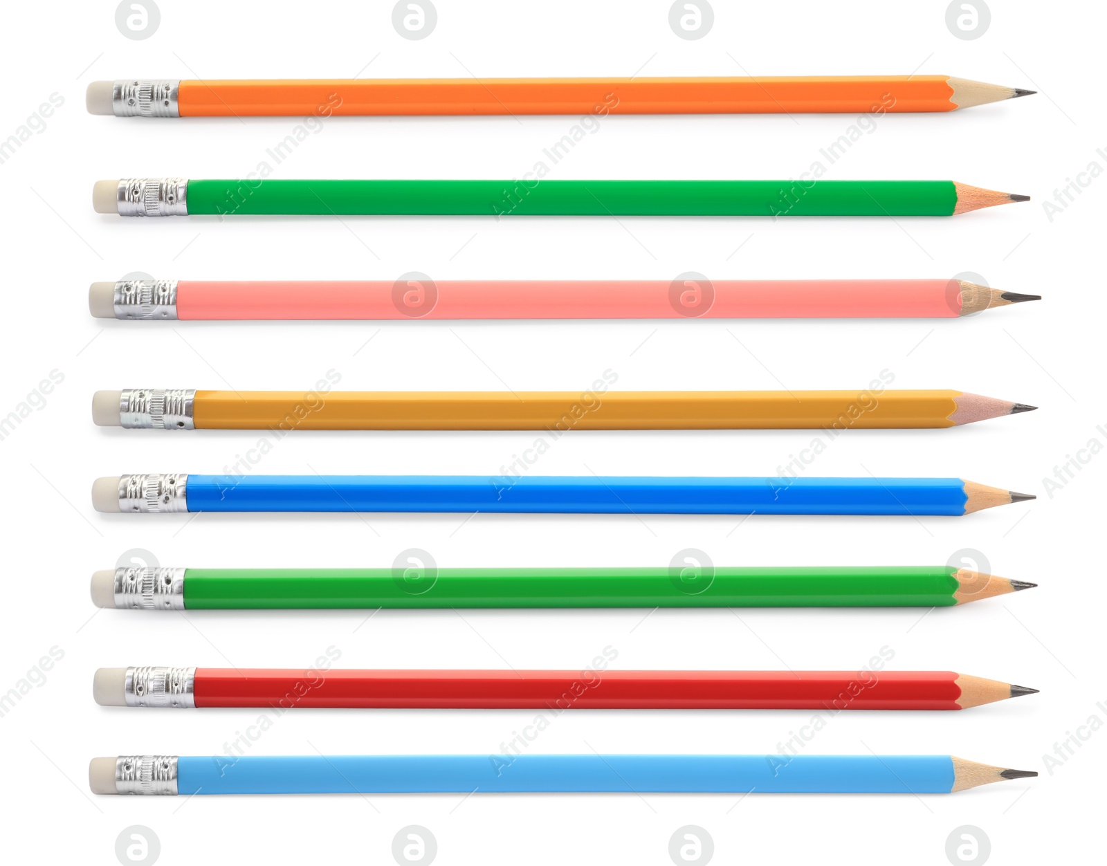 Image of Different graphite pencils isolated on white, set