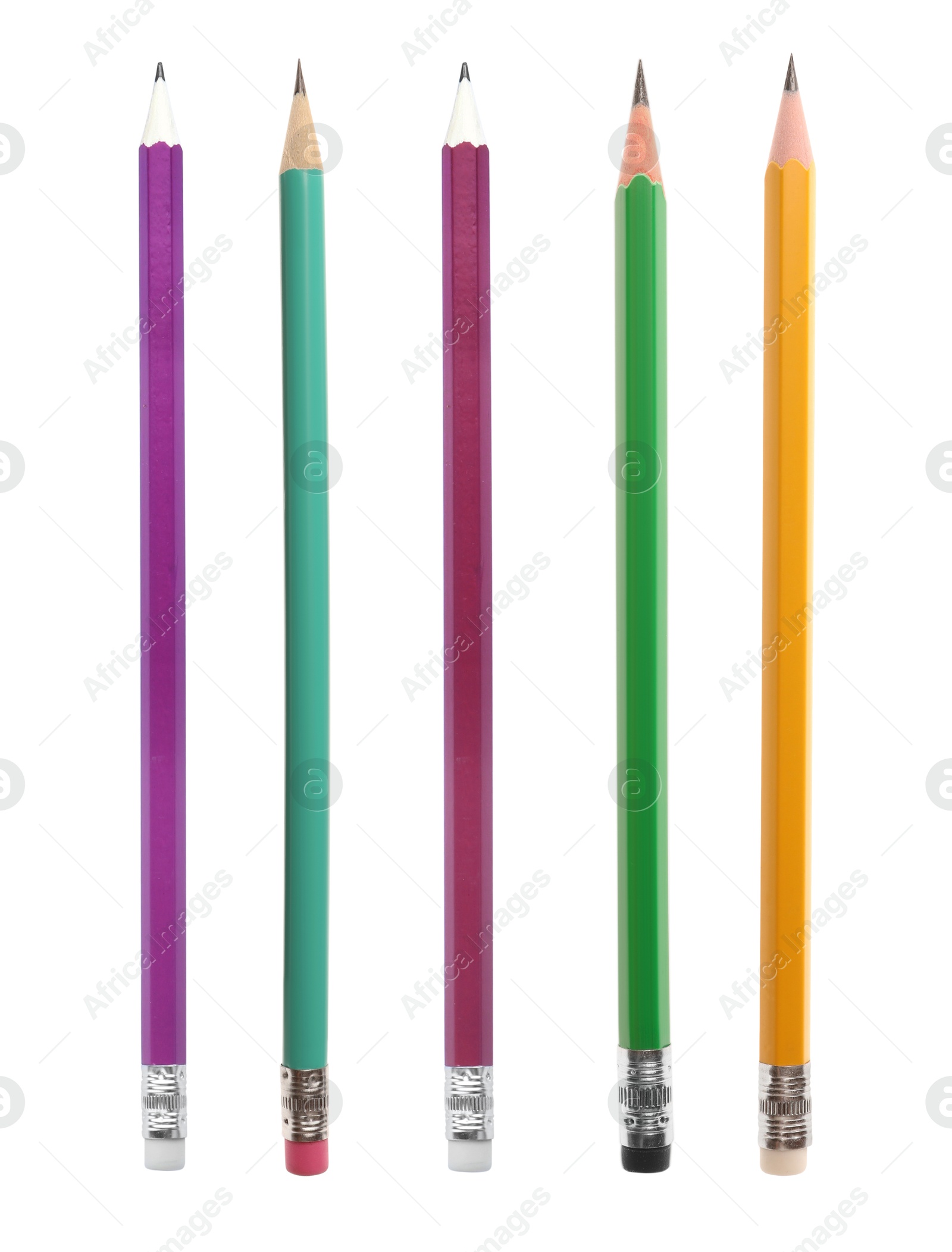 Image of Different graphite pencils isolated on white, set