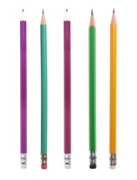 Image of Different graphite pencils isolated on white, set