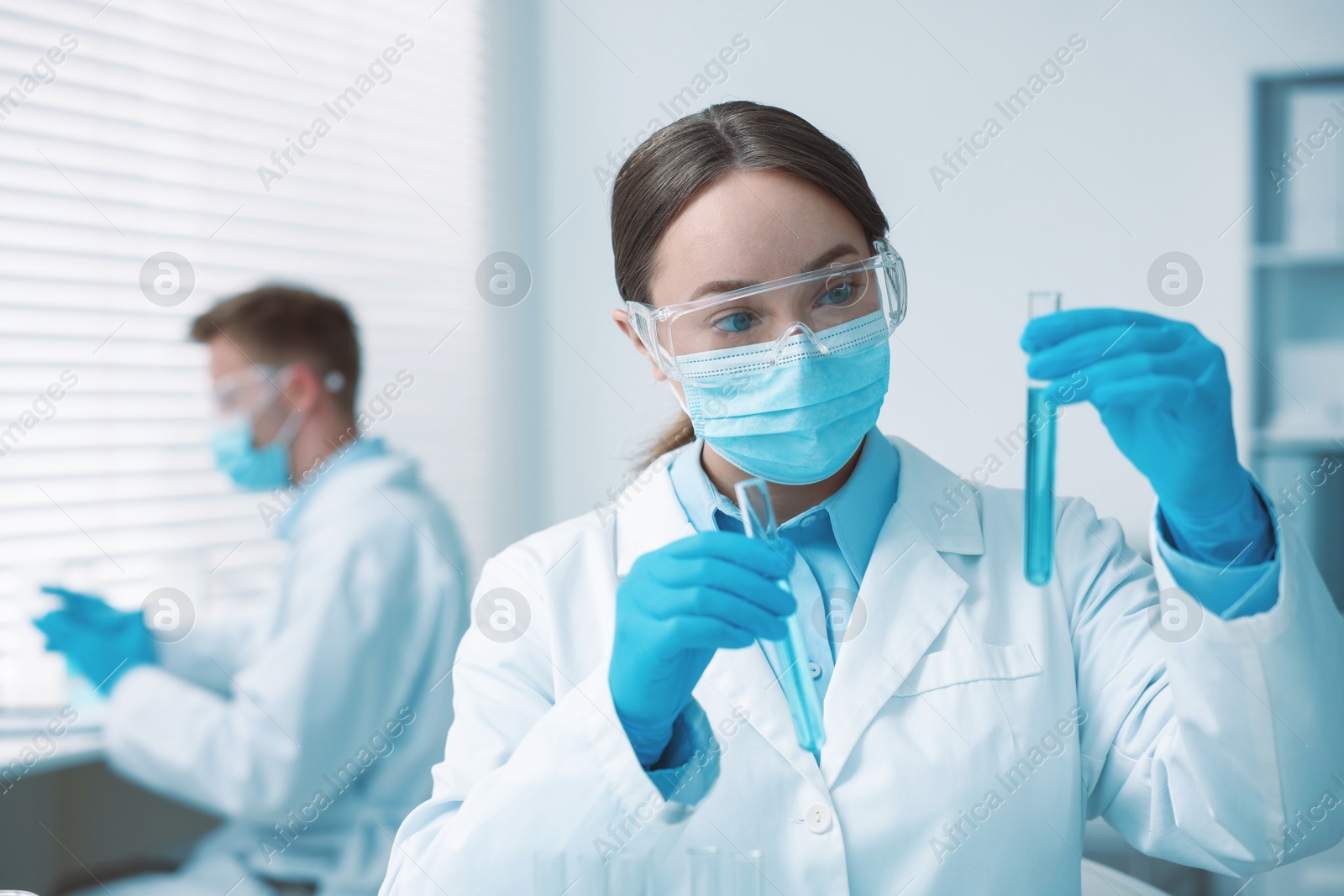 Medical analysis. Scientist working with samples in laboratory, selective focus Photo of Medical analysis. Scientist working with samples in laboratory, selective focus