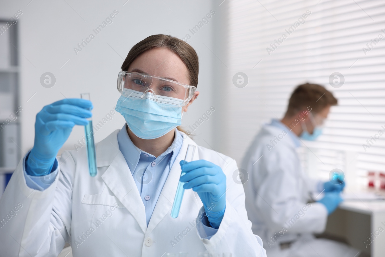 Medical analysis. Scientist working with samples in laboratory, selective focus Photo of Medical analysis. Scientist working with samples in laboratory, selective focus