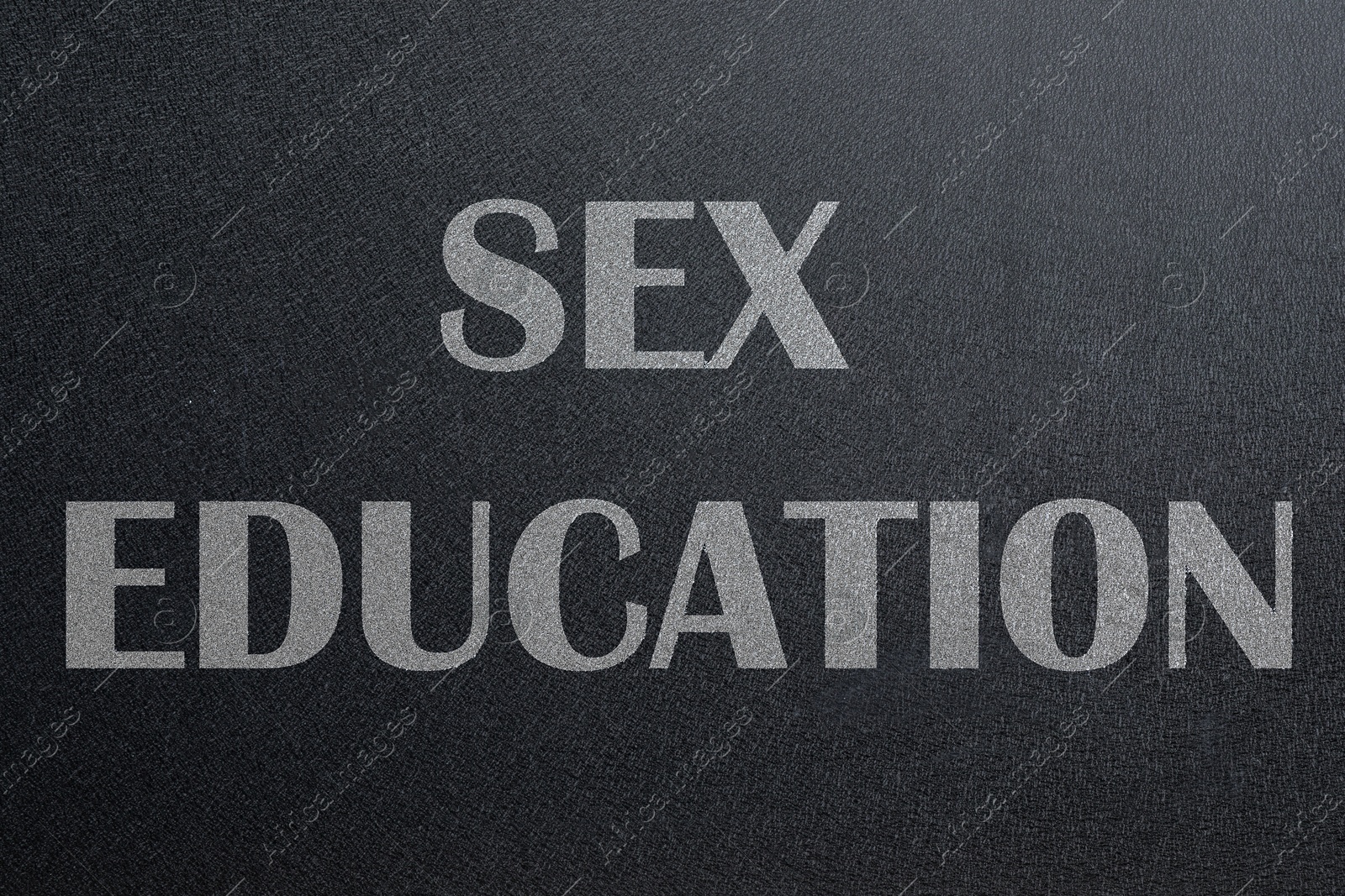 Sex Education inscription on black chalkboard. School program Image of Sex Education inscription on black chalkboard. School program