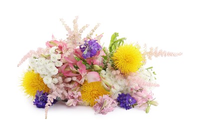 Photo of Bouquet of beautiful flowers isolated on white