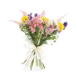 Photo of Bouquet of beautiful flowers isolated on white