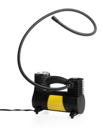 Photo of One modern tire inflator isolated on white