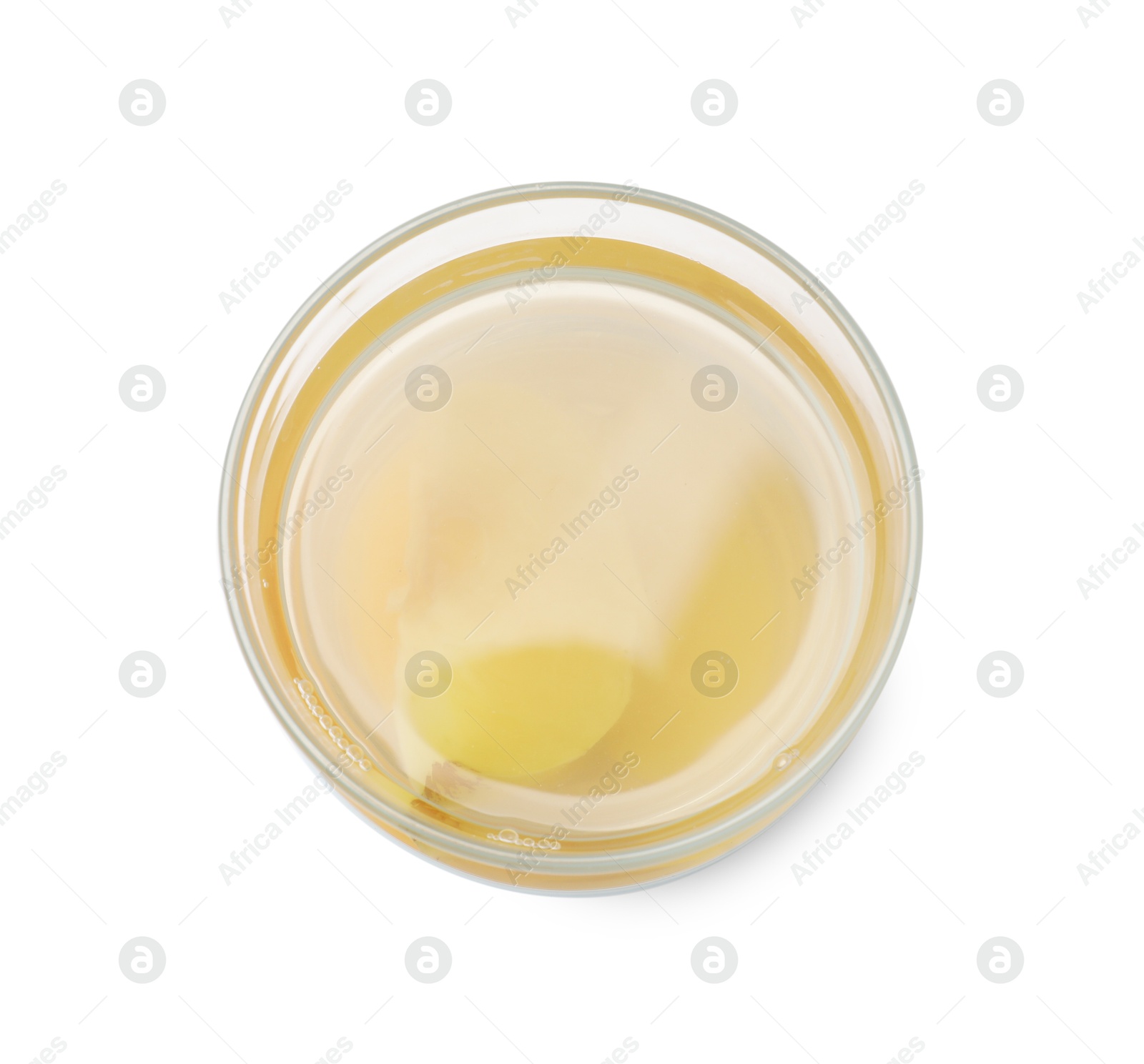 Photo of Tasty compot isolated on white, top view