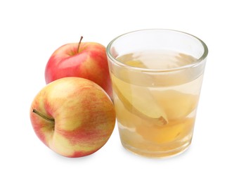 Photo of Tasty compot with apples isolated on white