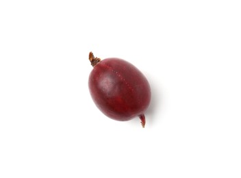 Photo of Fresh ripe red gooseberry isolated on white, top view