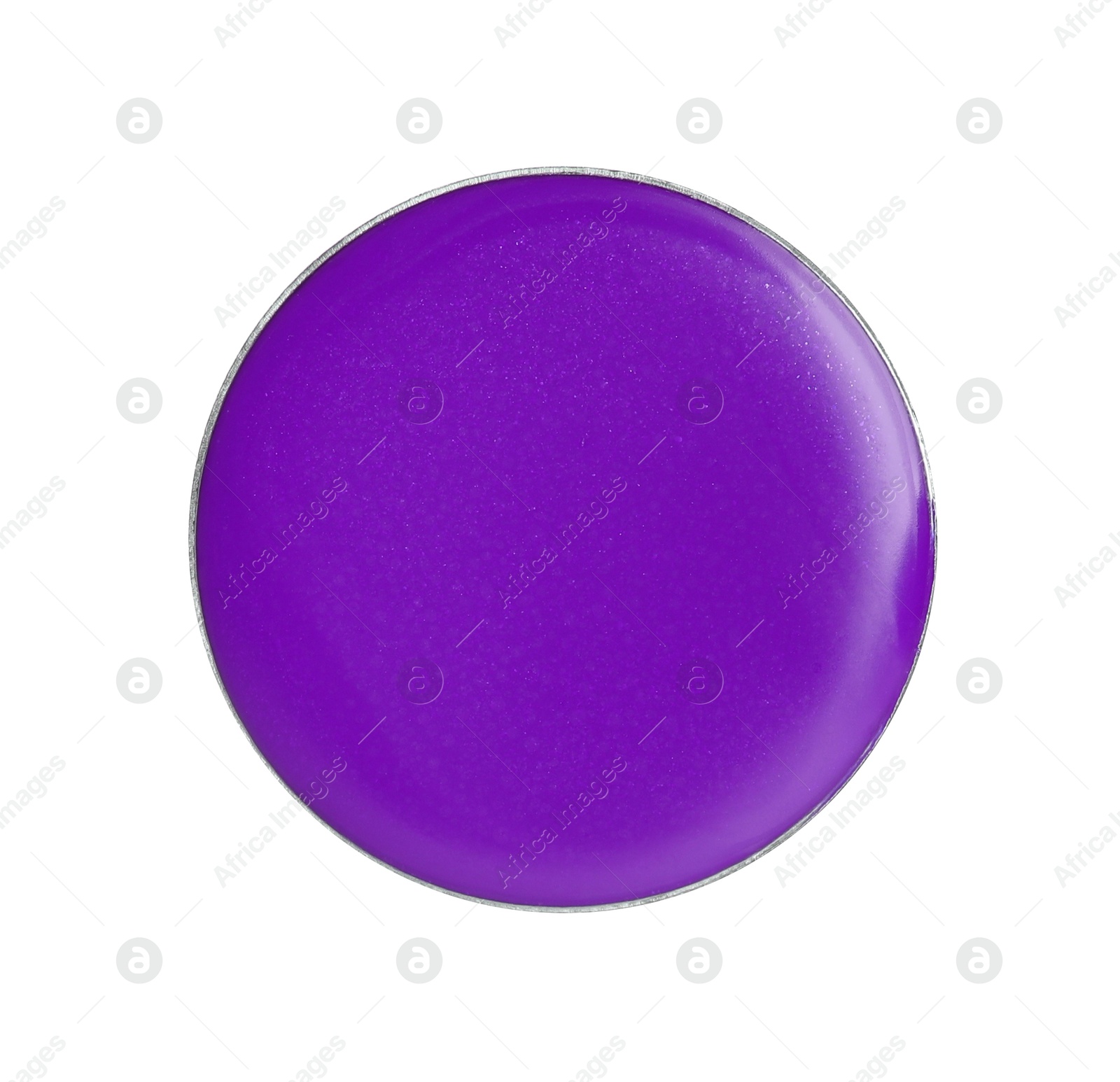 Image of Cream makeup product for palette refill isolated on white, top view. Purple shade