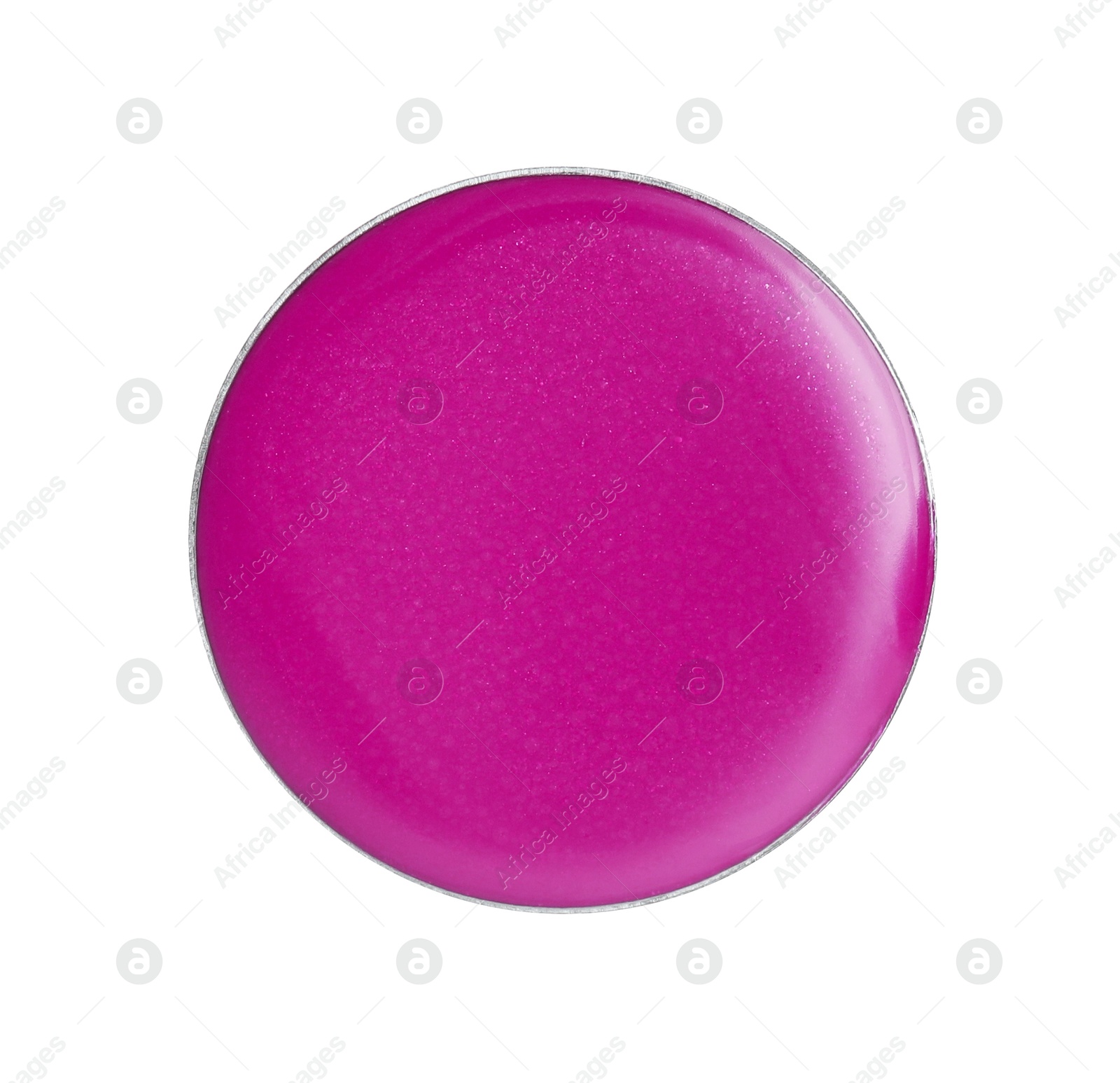 Image of Cream makeup product for palette refill isolated on white, top view. Pink shade