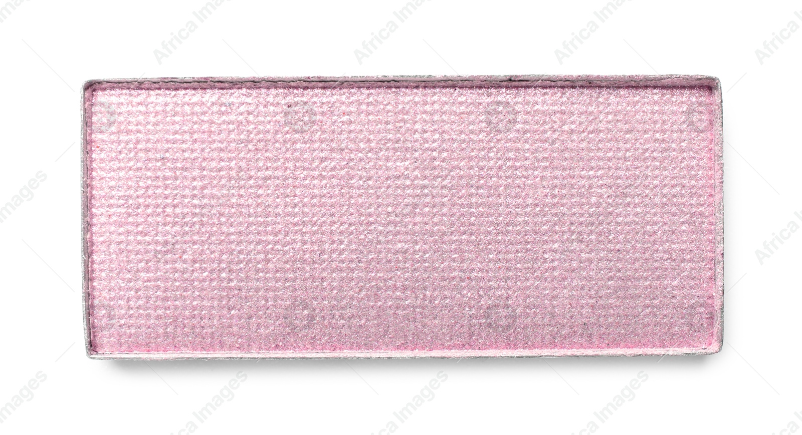Image of Eye shadow refill pan for palette isolated on white, top view. Pink shade