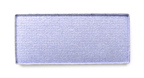 Image of Eye shadow refill pan for palette isolated on white, top view. Purple shade