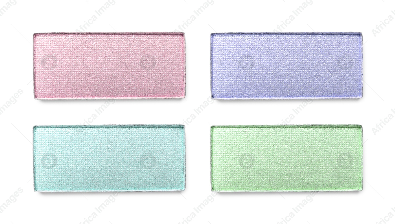 Different eyeshadow in refill pans on white background, set. Palette of shades Image of Different eyeshadow in refill pans on white background, set. Palette of shades