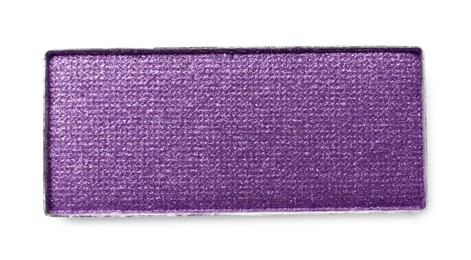 Image of Eye shadow refill pan for palette isolated on white, top view. Purple shade