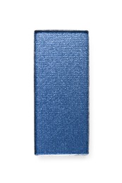 Image of Eye shadow refill pan for palette isolated on white, top view. Blue shade