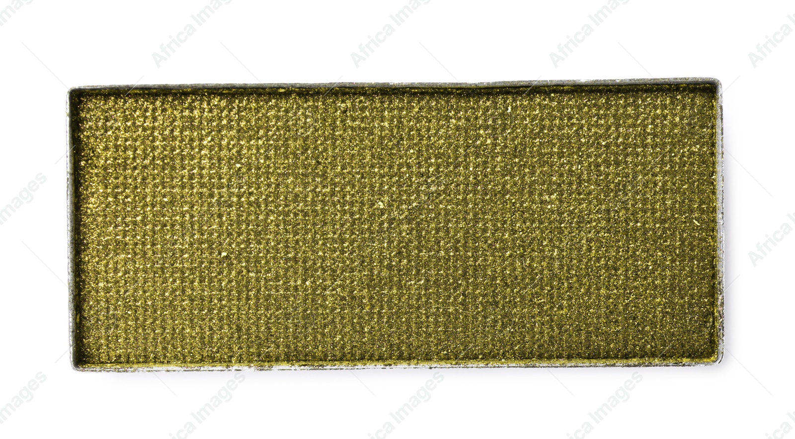 Eye shadow refill pan for palette isolated on white, top view. Olive color Image of Eye shadow refill pan for palette isolated on white, top view. Olive color