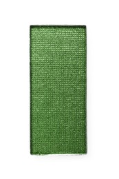 Image of Eye shadow refill pan for palette isolated on white, top view. Green shade