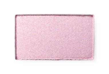 Image of Eye shadow refill pan for palette isolated on white, top view. Pink shade