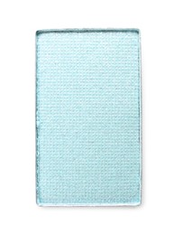 Image of Eye shadow refill pan for palette isolated on white, top view. Light blue shade