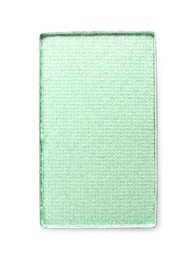 Image of Eye shadow refill pan for palette isolated on white, top view. Green shade