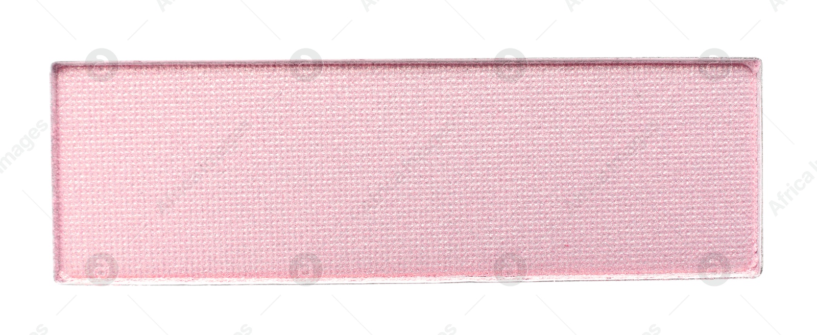 Image of Eye shadow refill pan for palette isolated on white, top view. Pink shade