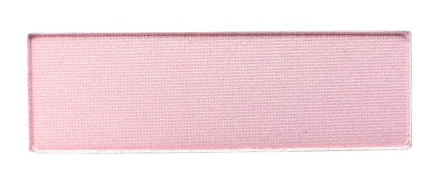 Image of Eye shadow refill pan for palette isolated on white, top view. Pink shade