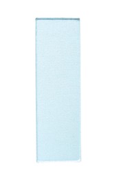 Image of Eye shadow refill pan for palette isolated on white, top view. Light blue shade