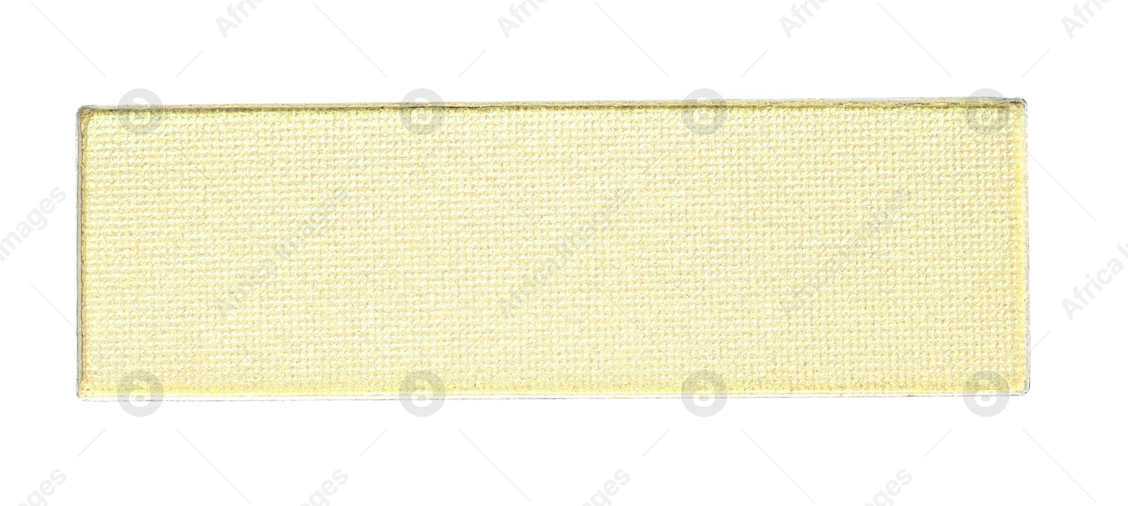 Image of Eye shadow refill pan for palette isolated on white, top view. Yellow shade