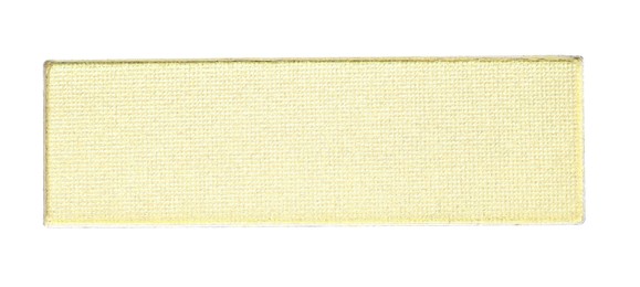 Image of Eye shadow refill pan for palette isolated on white, top view. Yellow shade