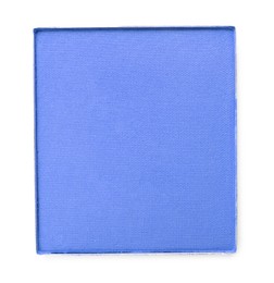 Image of Eye shadow refill pan for palette isolated on white, top view. Blue shade
