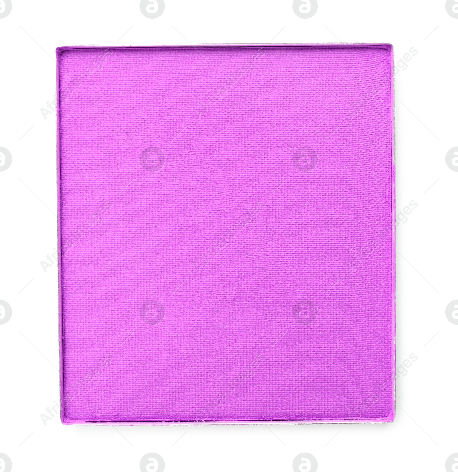 Image of Eye shadow refill pan for palette isolated on white, top view. Pink shade