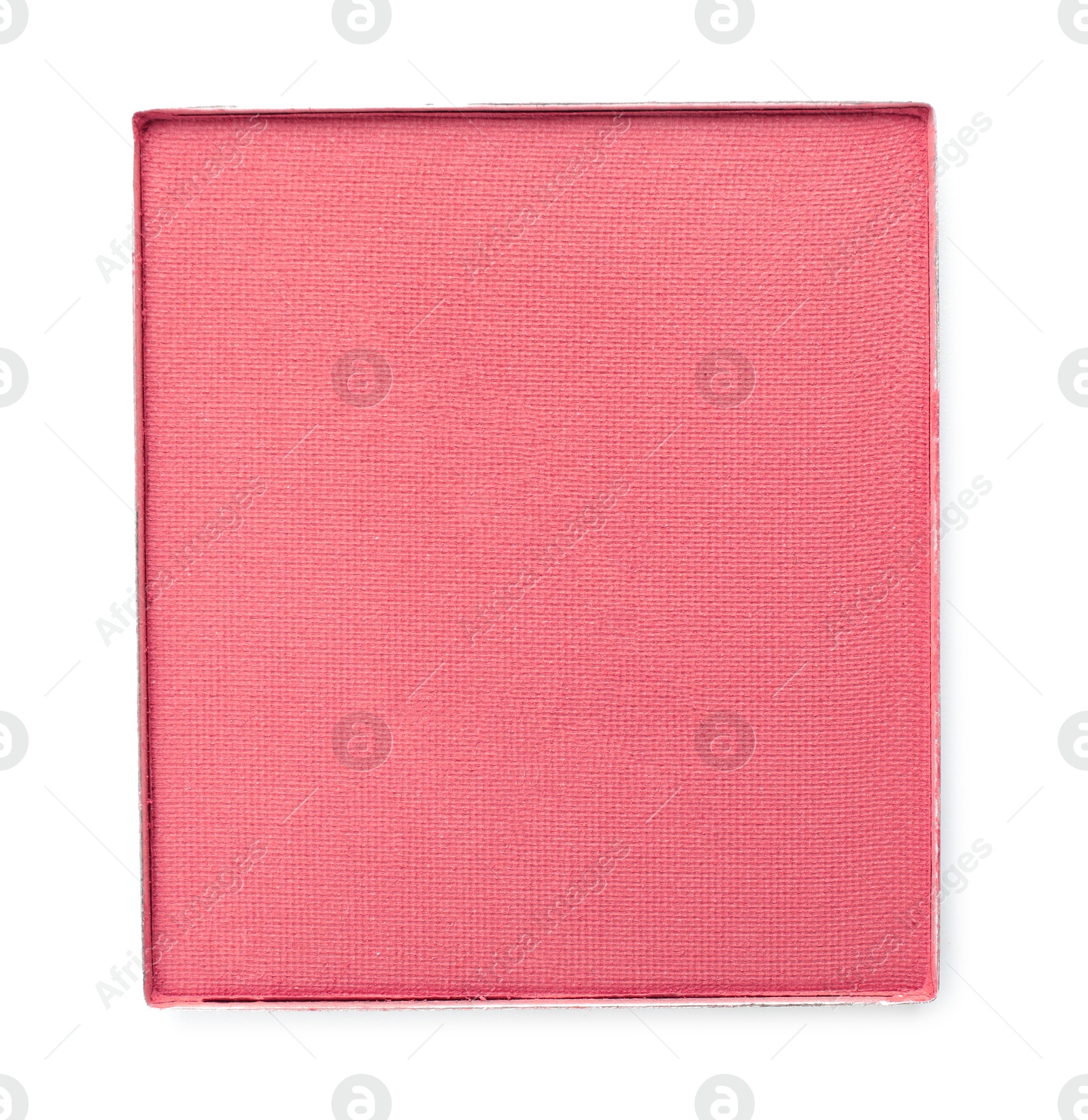 Image of Eye shadow refill pan for palette isolated on white, top view. Red shade