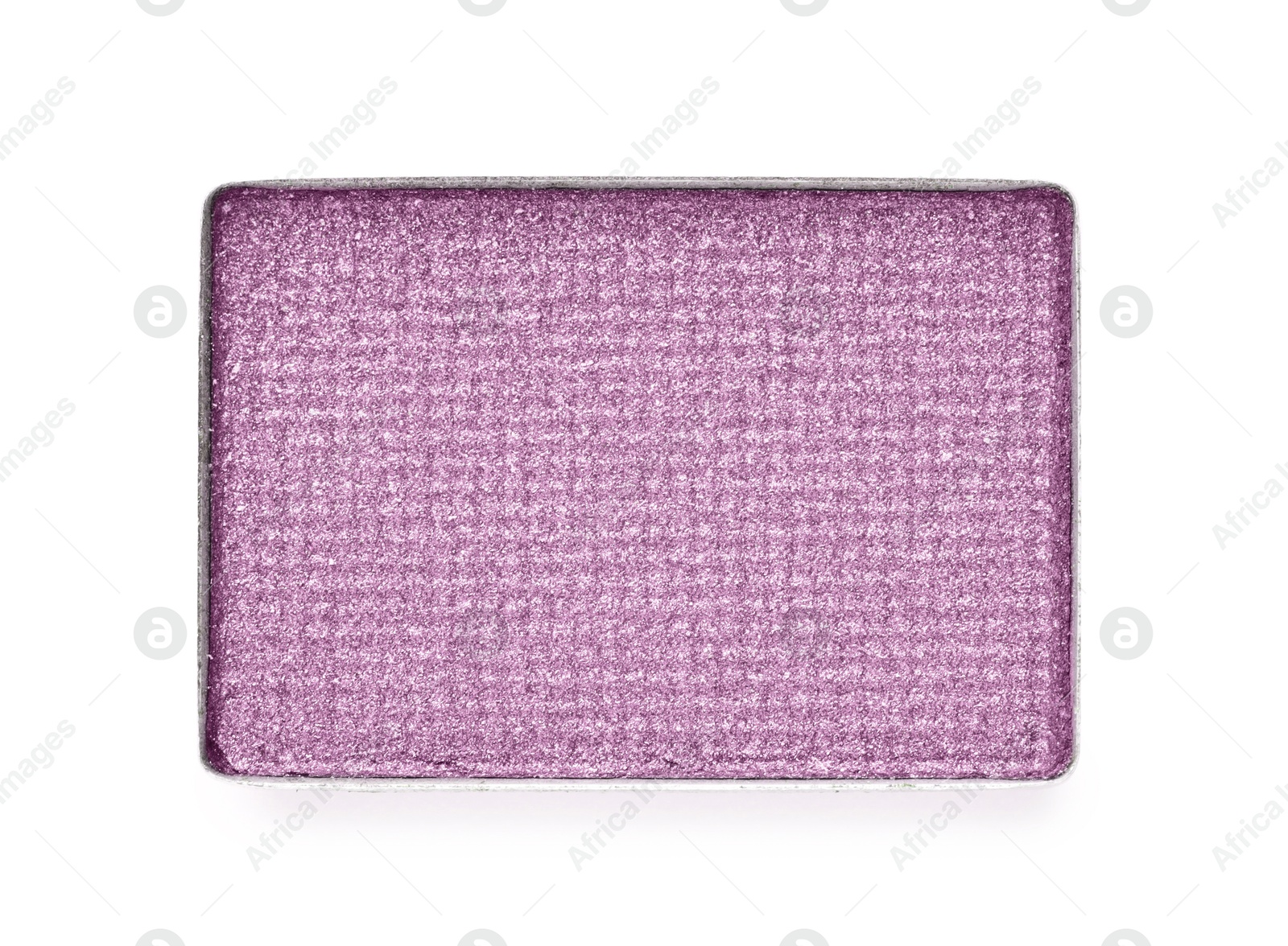 Image of Eye shadow refill pan for palette isolated on white, top view. Pink shade