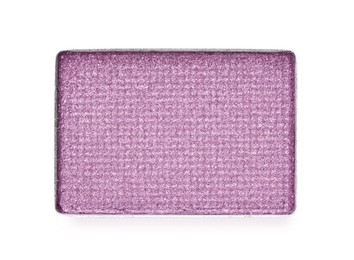 Image of Eye shadow refill pan for palette isolated on white, top view. Pink shade