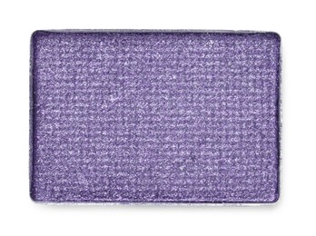 Image of Eye shadow refill pan for palette isolated on white, top view. Purple shade