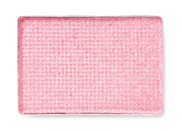 Image of Eye shadow refill pan for palette isolated on white, top view. Pink shade
