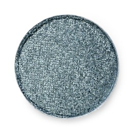 Image of Eye shadow refill pan for palette isolated on white, top view. Grey shade